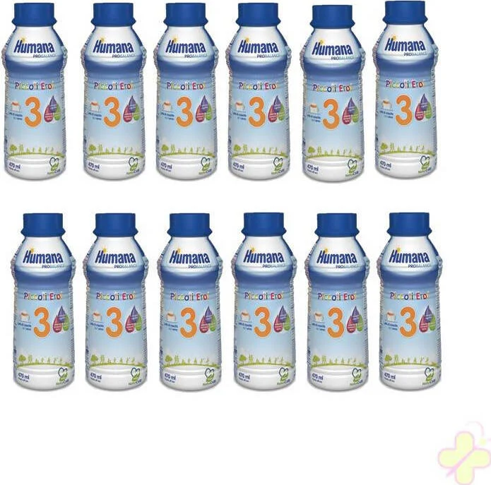 12x Humana Latte Humana 3 Liquido 12x470ml 12 Bottiglie Da 470ml Cad.
