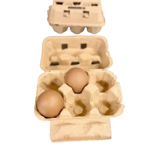50x confezioni da 6 uova arancioni cartone con coperchio portauova da materiale riciclato