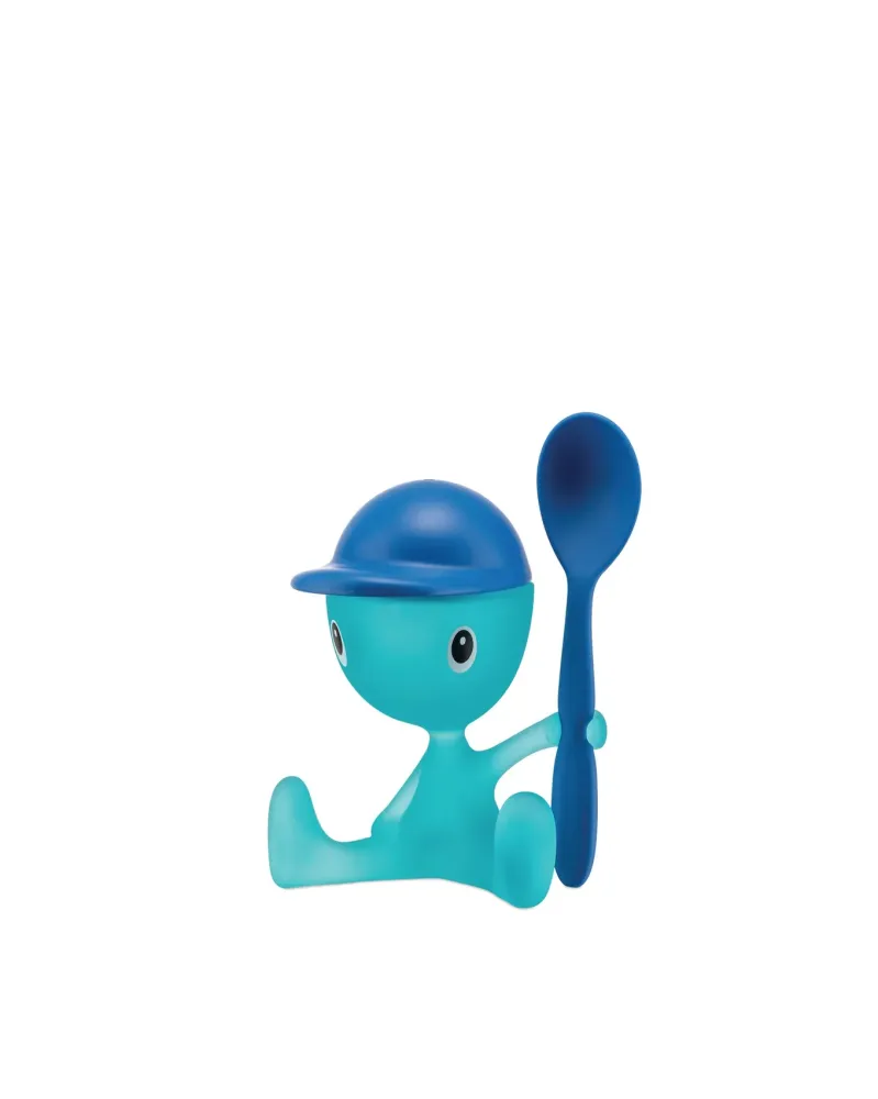 Alessi Portauovo Cico con Spargisale e Cucchiaino Azzurro