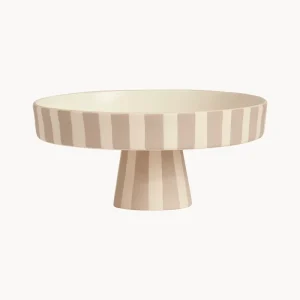 Alzatina piccola ceramica con strisce grige Toppu