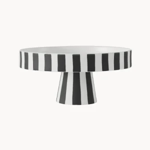 Alzatina piccola ceramica con strisce nere Toppu