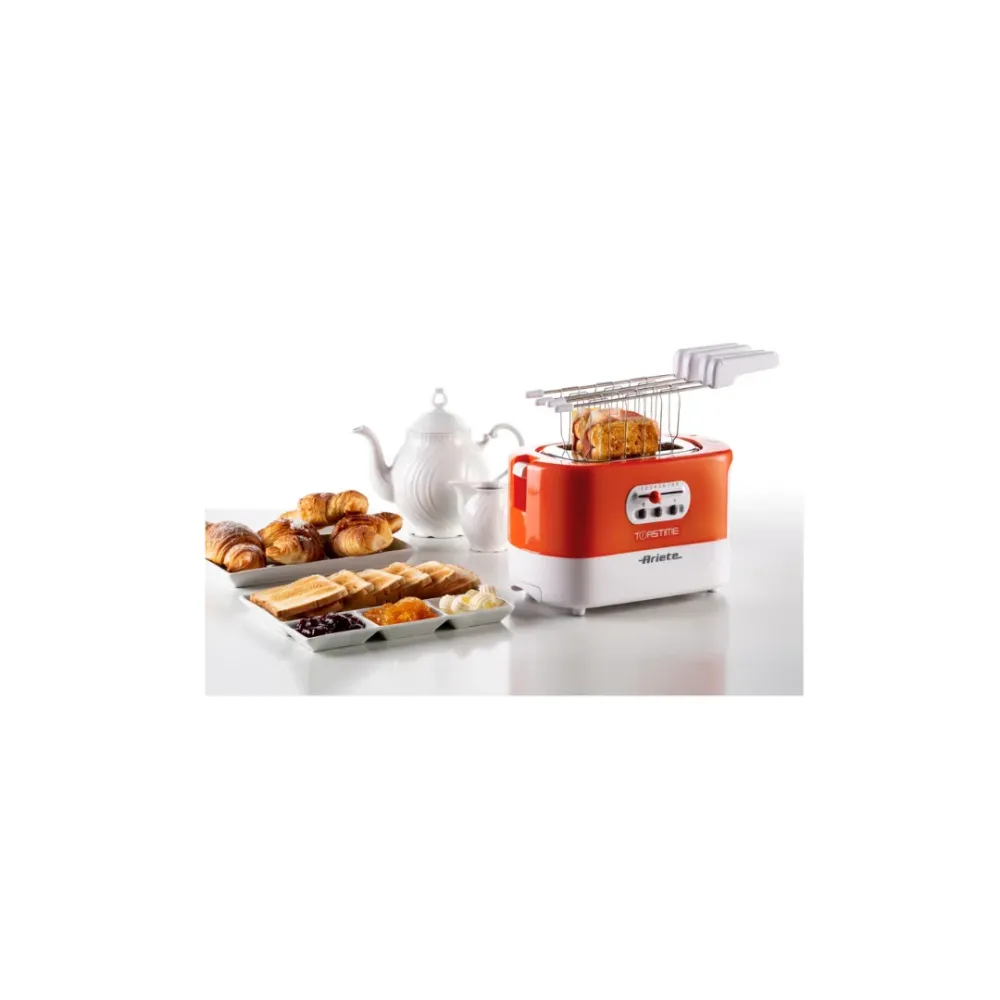 Ariete Tostapane Con Pinze Doppia Fessura, Toastime Mod.159/00 Arancione