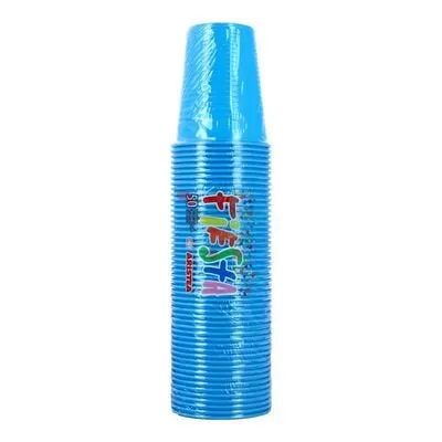 Aristea Bicchieri Monouso Azzurri Fiesta 200 ml | Confezione da 50 Pezzi per Feste e Eventi