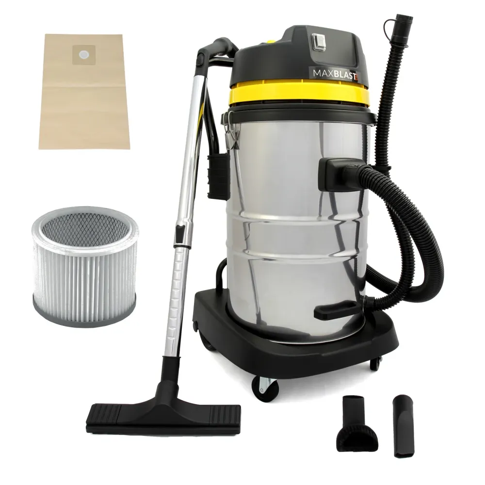 Aspiratore Industriale 60L Solidi e Liquidi con Kit Tubi Pulizia Grondaie