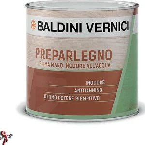 Baldini Vernici PREPARLEGNO Prima Mano Inodore All'acqua Per Legno 0,5 LT