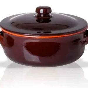 Benegiamo Casseruola Terracotta con Coperchio Ø 24 cm | Pentola Artigianale per Cottura Sana e Lenta | Capacità 1,5 Litri...