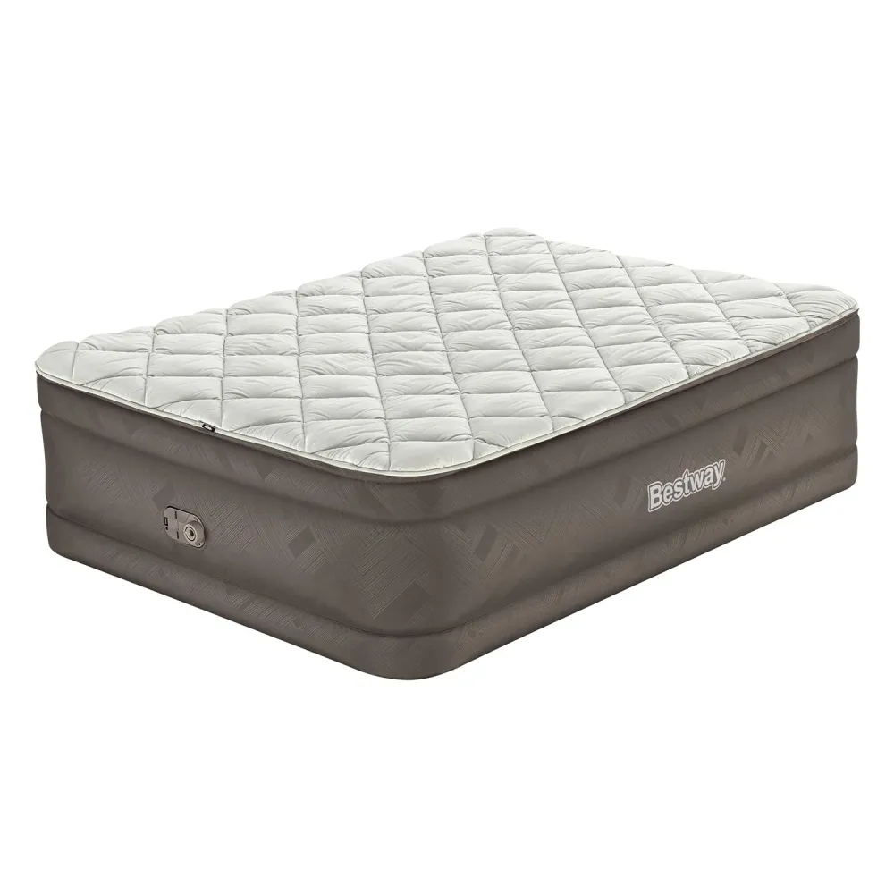 Bestway - Tough Guard/Fortech Materasso gonfiabile con copertura con cerniera e pompa elettrica integrata