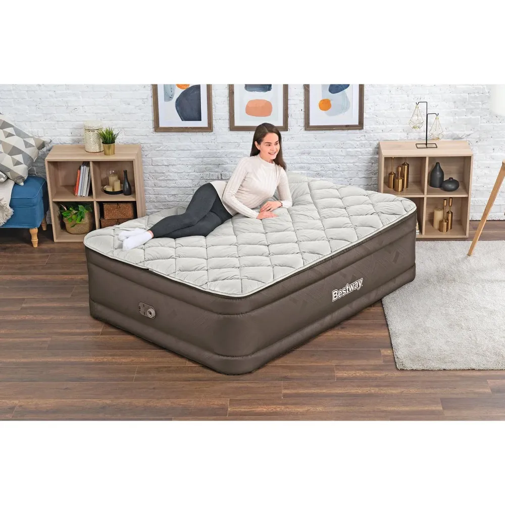 Bestway - Tough Guard/Fortech Materasso gonfiabile con copertura con cerniera e pompa elettrica integrata