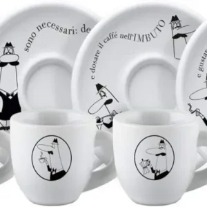 Bialetti - Carosello Set di 4 Tazzine con Piattino