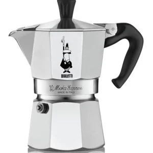 Bialetti Moka Express – Caffettiera Originale 3 Tazze Alluminio – L'Icona del Made Italy dal 1933 con Valvola Brevettata
