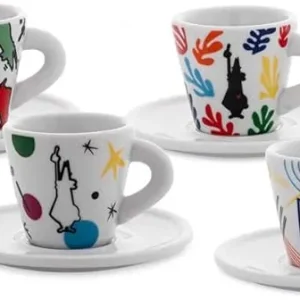 Bialetti - Set 4 Tazzine con Piattino Arte