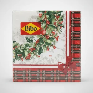 BIBO Tovaglioli Natalizi (20 Pezzi) | Decoro Festivo per Tavola di Natale | 33x33 cm, 2 Veli Inovatta | Assorbenza e Resis...