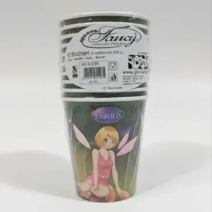 Bicchieri Cartoncino FAIRES 290cc 10 Pezzi | Tema Fatine Magiche Ragazza | Kit Tavola Festa Compleanno