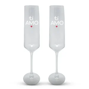 Bicchieri champagne ti amo set da 2 bicchieri