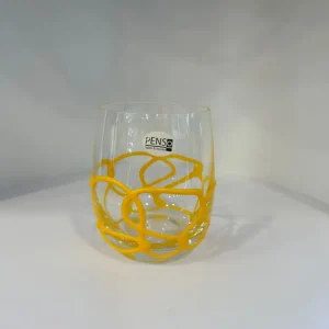 BICCHIERI CON DECORO GIALLO 6PZ
