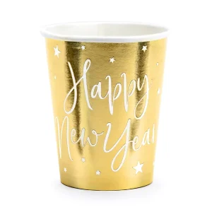 Bicchieri Happy New Year oro 220ml 6pz