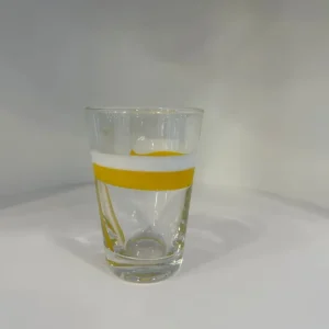 BICCHIERI LIQUORE DECOR BIANCO E GIALLO