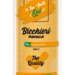 BICCHIERI MONOUSO ARANCIO 200CC CF 50PZ