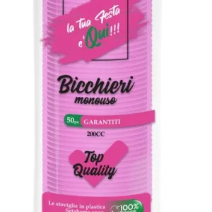 BICCHIERI MONOUSO FUCSIA 200CC CF 50PZ