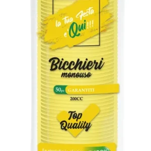 BICCHIERI MONOUSO GIALLI 200CC CF 50PZ