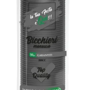BICCHIERI MONOUSO NERI 200CC CF 50PZ