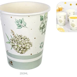 Bicchieri ortensie e oro 250ml 8pz