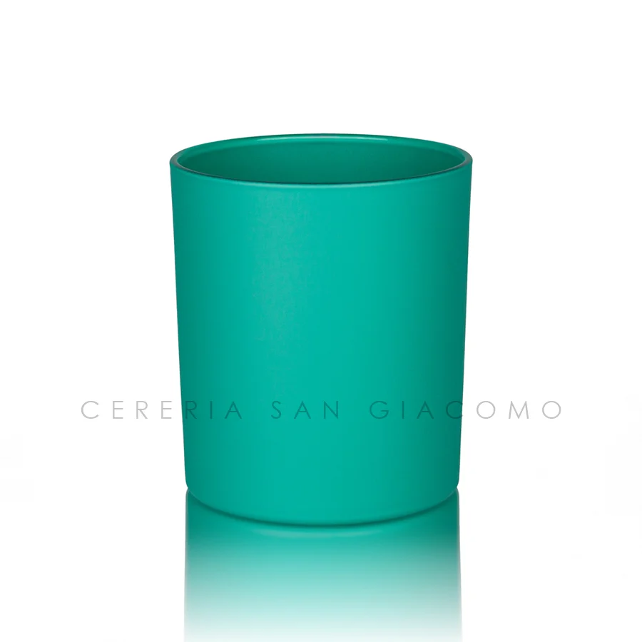 Bicchieri vetro satinato Verde Acqua da 30 cl. Ø80 mm. h 92 mm. confezione da 6