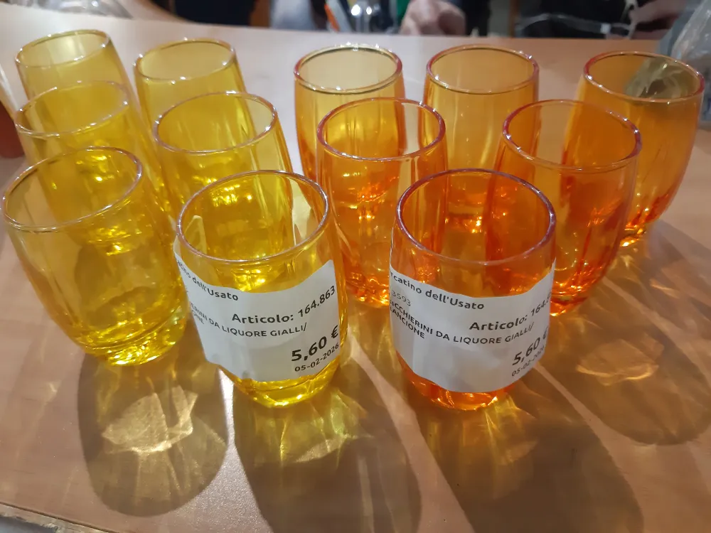 6 Bicchierini Da Liquore Gialli/arancione