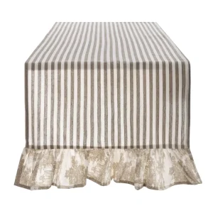 Blanc Mariclò Runner da cucina misto cotone beige con gala 45x160 cm