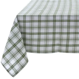 Blanc Mariclo tovaglia serie Osteria Chic variante madras verde cm.140x270
