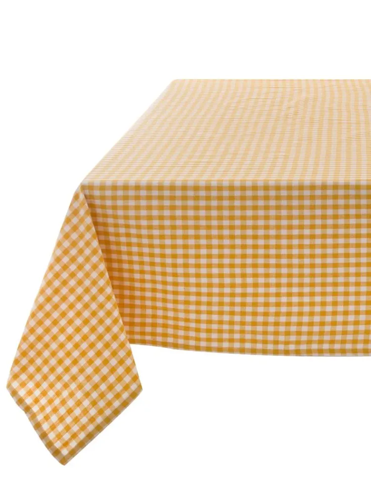 Blanc Mariclo tovaglia serie Osteria Chic variante vichy giallo cm.140x270