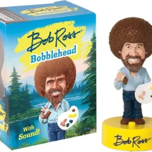 Bob Ross Bobblehead Mini Pupazzo Sound! Statuina plastica parlante con miniature dipinti da 16 pagine