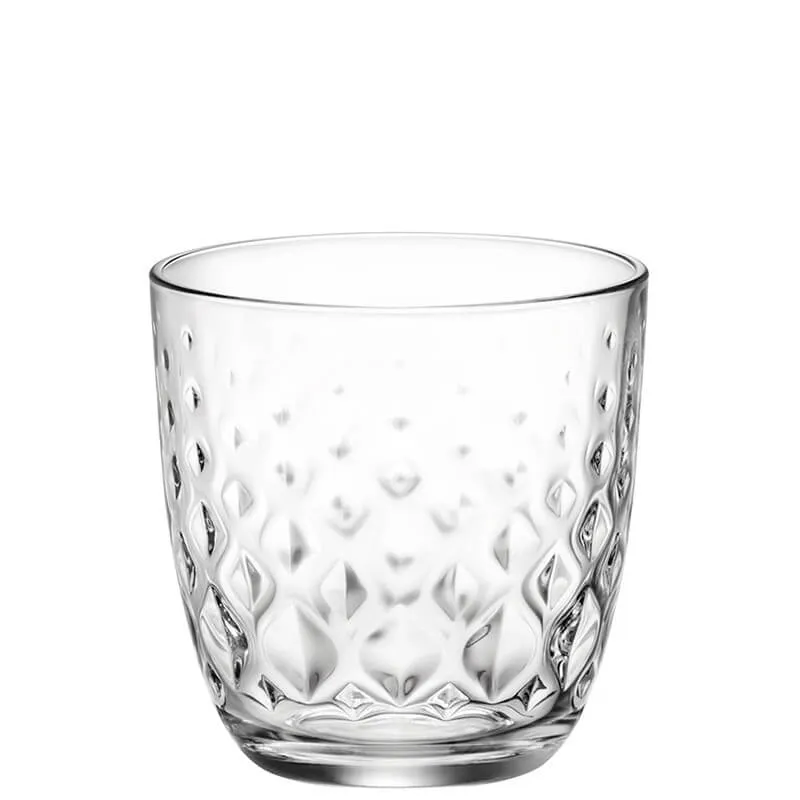 Bormioli Glit - Set 6 Bicchieri Acqua 29,5 cl Vetro - Design Antiscivolo e Lavabile Lavastoviglie