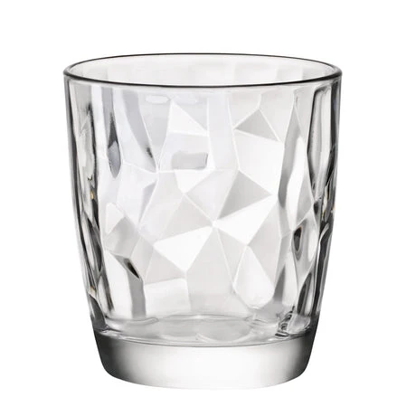 Bormioli Rocco Diamond - Set 3 Bicchieri Acqua 30cl - Vetro Trasparente con Effetto Diamante - Made Italy