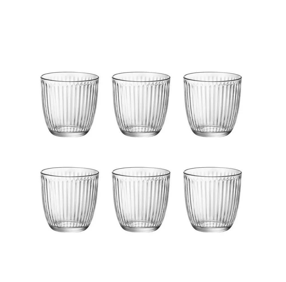 Bormioli Rocco Line Set 6 Bicchieri Acqua 29 cl – Trasparente – Design Vintage Anni '50