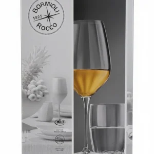 Bormioli Rocco Set 8 Pezzi Serie Incontri | 4 Calici Vino + 4 Bicchieri Acqua | Vetro Star Glass con Righe Verticali – Ele...