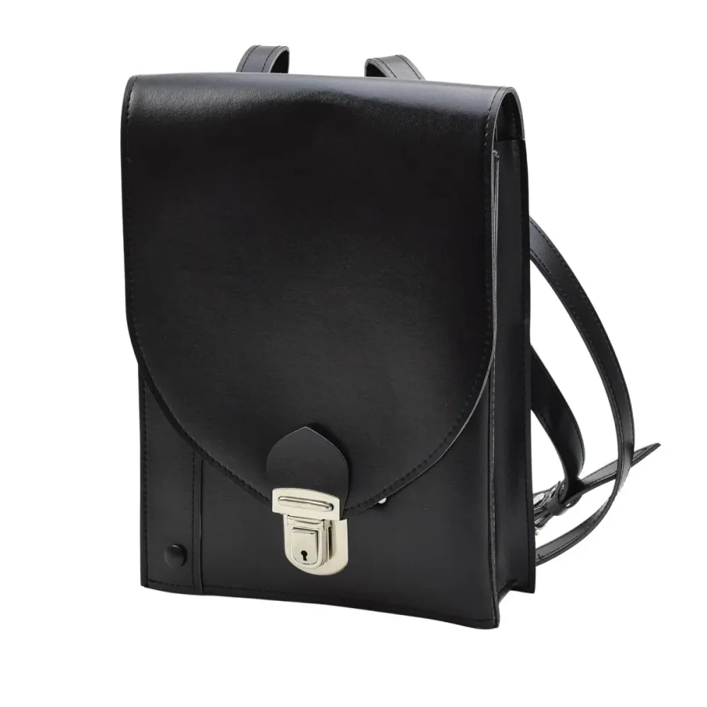 Borsa tracolla originale della polizia cecoslovacca documenti pelle artificiale nera