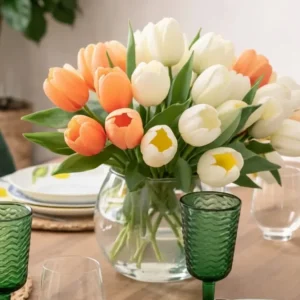 Bouquet Tulipani Artificiali Real Touch 30 cm – 6 Fiori Decorativi Assortiti