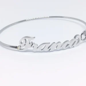 Bracciale rigido con nome Franca acciaio inossidabile anallergico