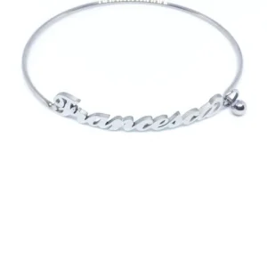 Bracciale rigido con nome Francesca acciaio inossidabile anallergico