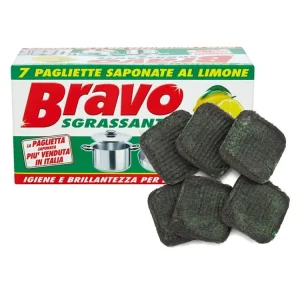 Bravo sgrassante 7 pagliette saponate al limone per stoviglie$