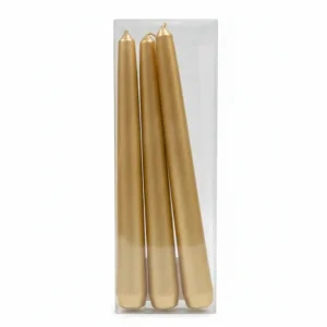 Briantina Candele CONICHE ORO 20 cm | Candele Decorative Senza Profumo per Atmosfera & Eventi | Colore Metallico Oro | Con...