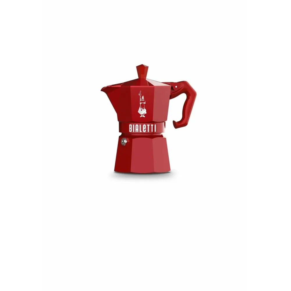 Caffettiera Italiana Bialetti MOKA EXCLUSIVE Rosso Alluminio 3 Tazze