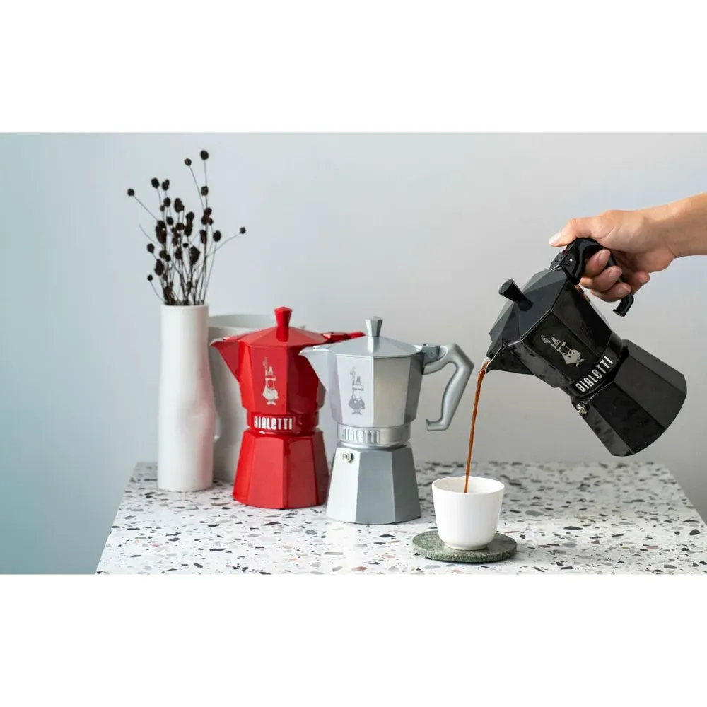 Caffettiera Italiana Bialetti MOKA EXCLUSIVE Rosso Alluminio 3 Tazze