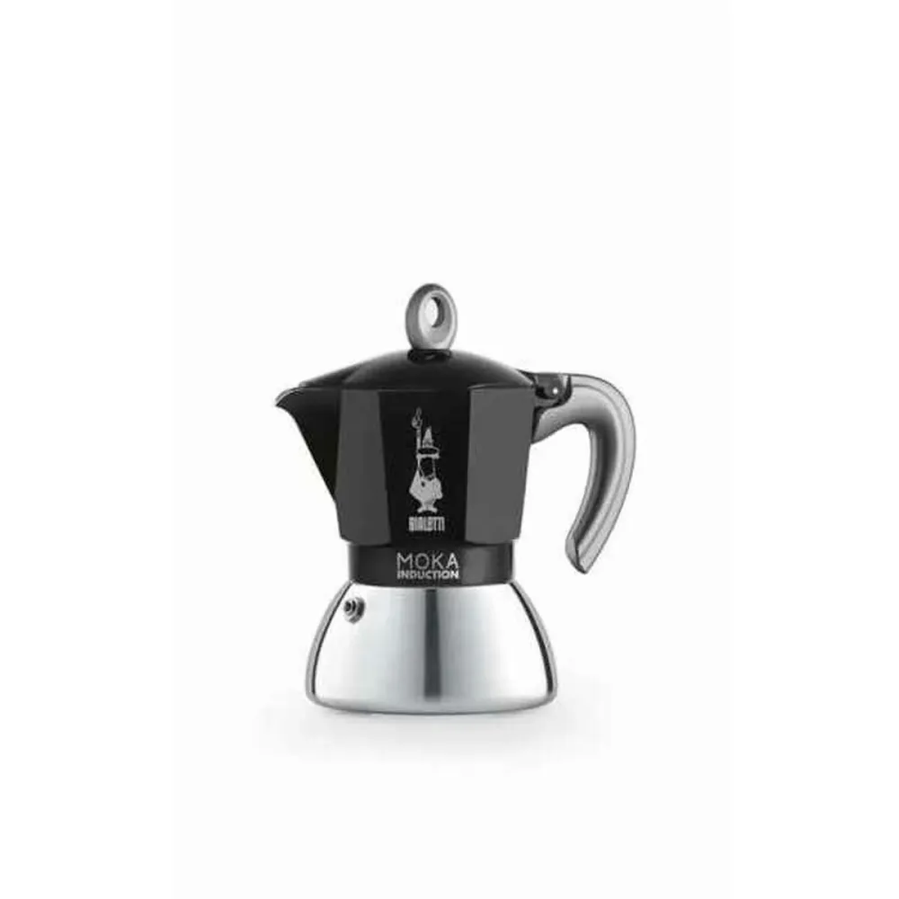 Caffettiera Italiana Bialetti Moka Nero Acciaio inossidabile Alluminio 200 ml 4 Tazze