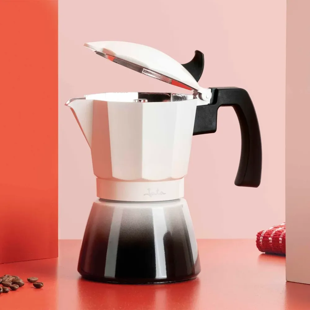 Caffettiera Italiana JATA HCAF2406 Crema Alluminio 6 Tazze