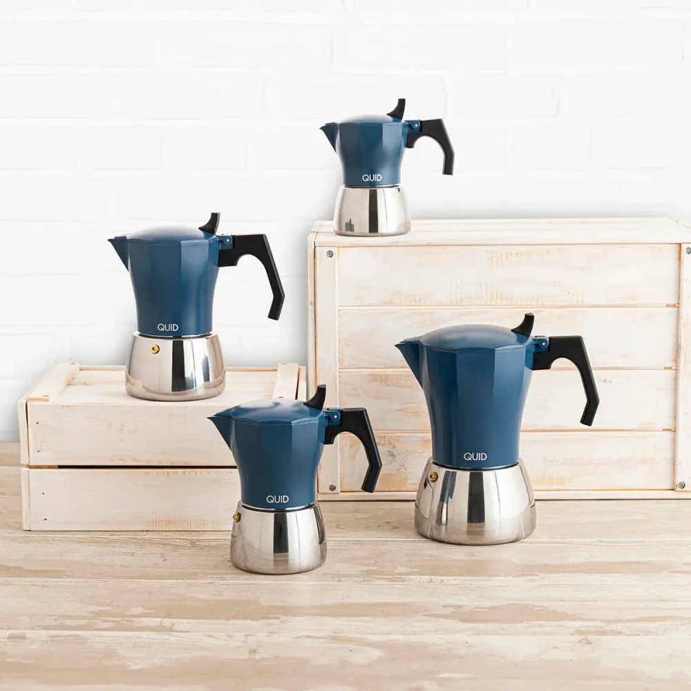 Caffettiera Italiana Quid Baltic Bianco Metallo 9 Tazze (6 Unità)