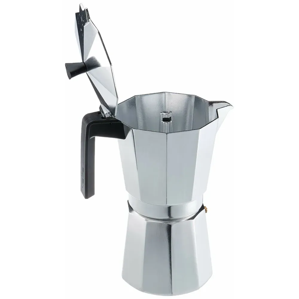 Caffettiera Italiana Valira VITRO 12T Argentato Alluminio 12 Tazze