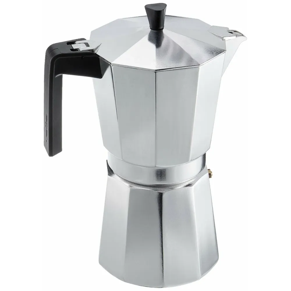 Caffettiera Italiana Valira VITRO 12T Argentato Alluminio 12 Tazze