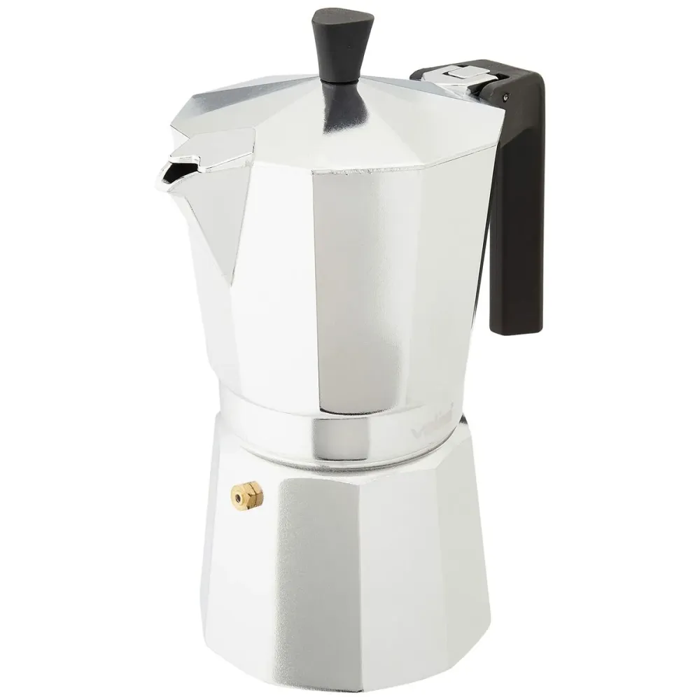 Caffettiera Italiana Valira VITRO 9T Argentato Alluminio 9 Tazze